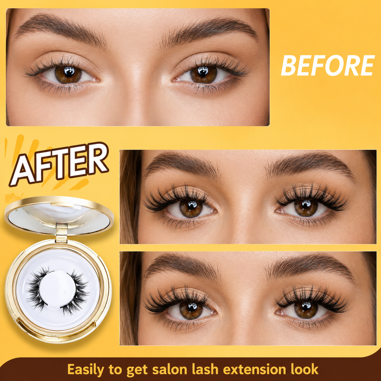 Magnetic Eyelashes Without Eyeliner