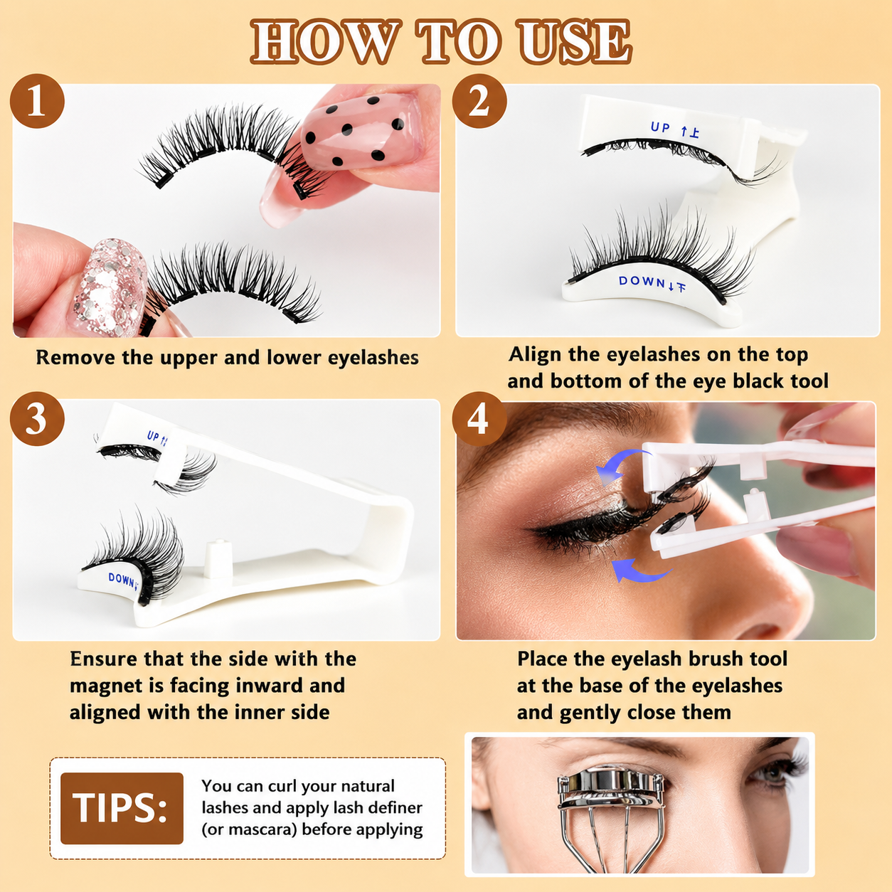 Magnetic Eyelashes Without Eyeliner
